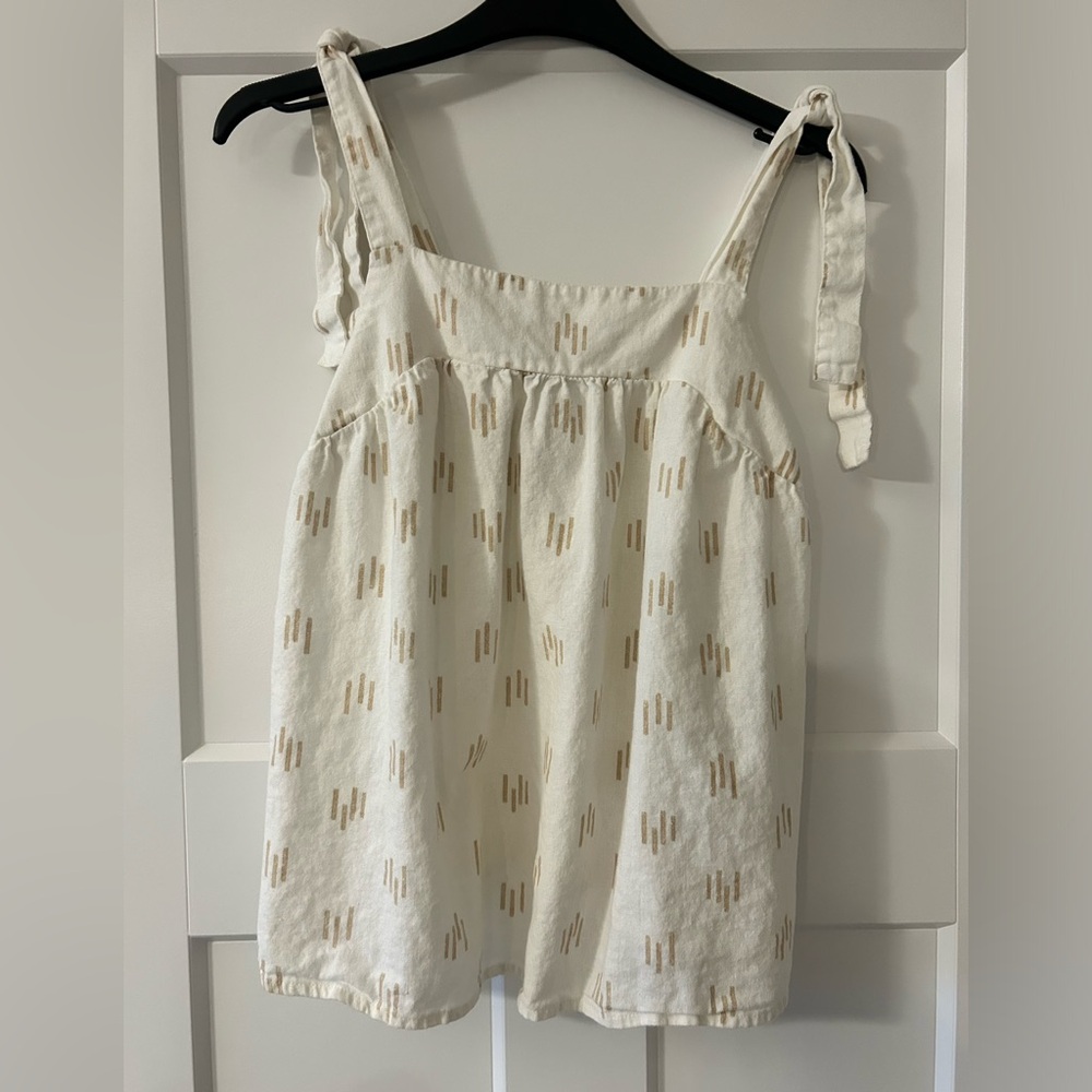 Sonoma Linen Flowy Boho Tank Top with tie shoulders